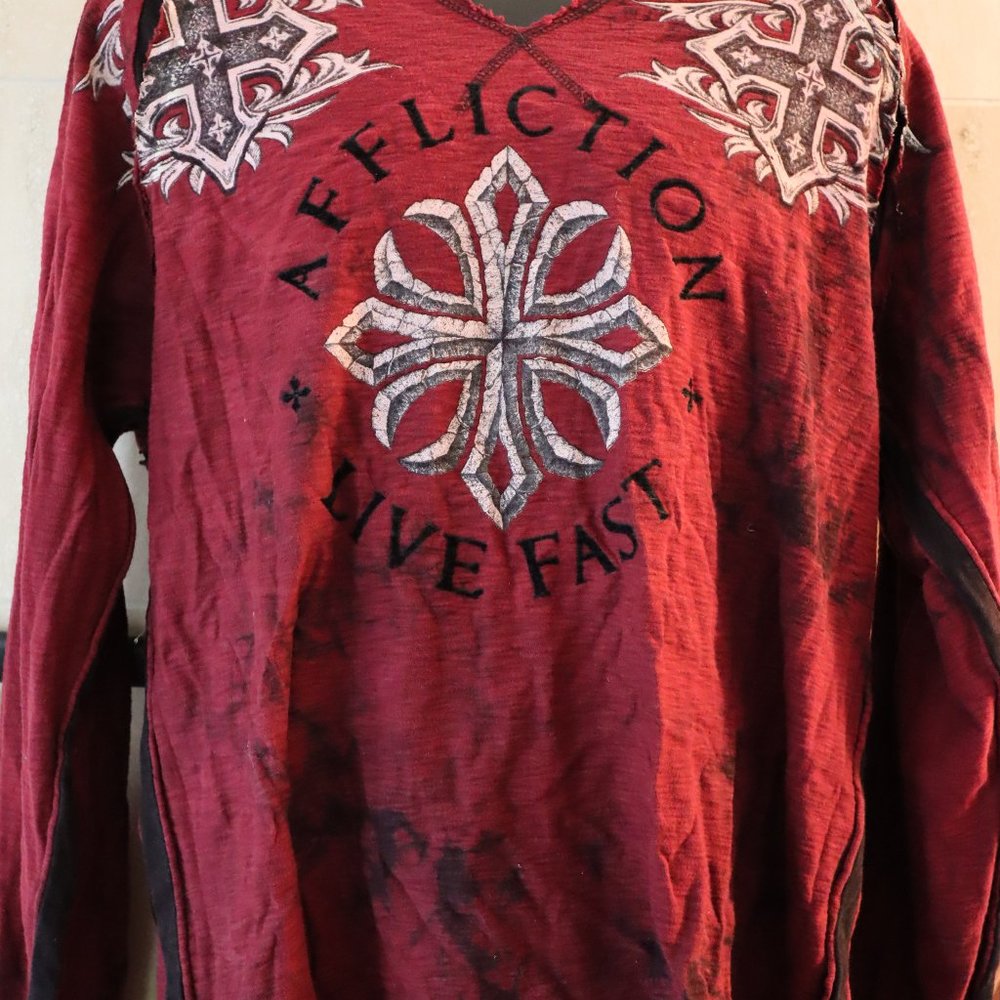 MENS AFFLICTION LONG SLEEVE TEE